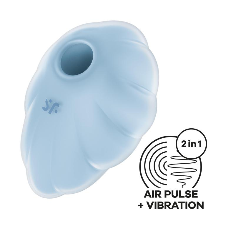 Стимулятор клитора "Satisfyer Cloud Dancer" вакуум+ вибрация, голубой 