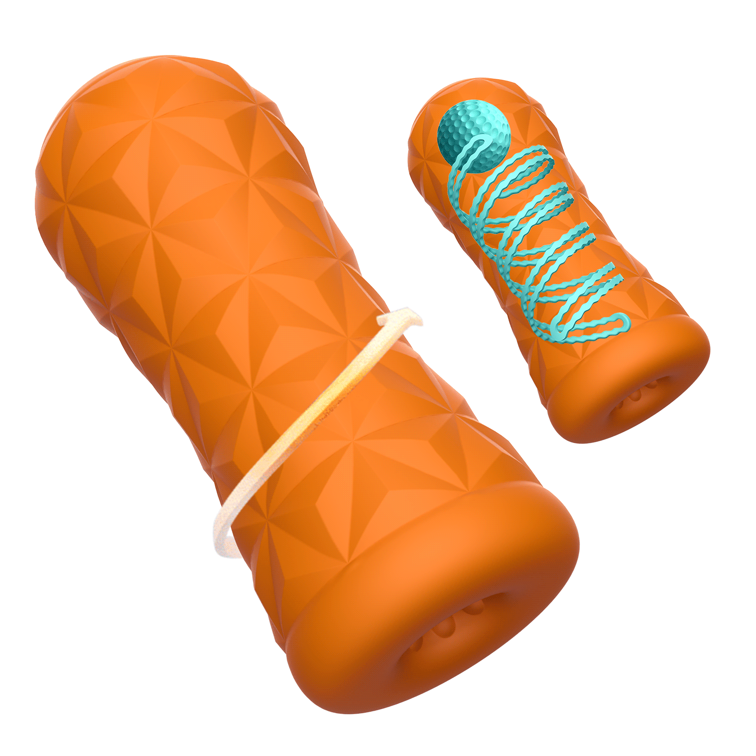 Мастурбатор с прокручивающим эффектом + шарик "Pretty Love Cheney" оранжевый 